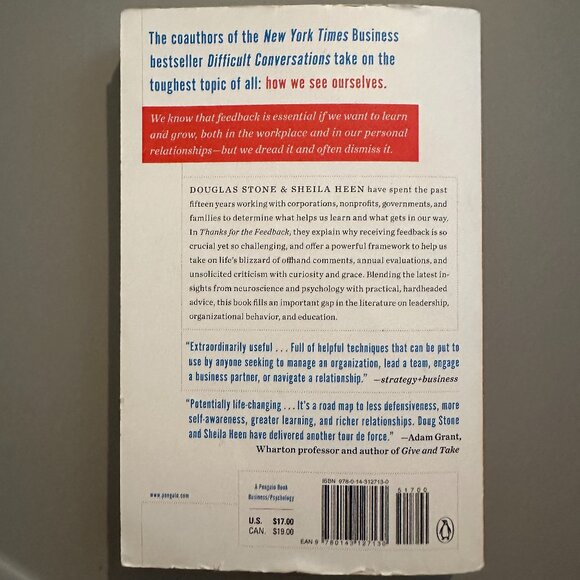 Book - Thanks for the Feedback by Douglas Stone and Sheila Heen - Picture 2 of 4